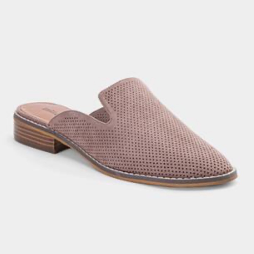Indigo Road Hayze Perforated Nuede Neutral Mules